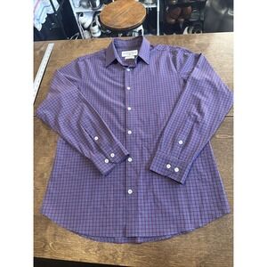 Mint!  L Mizzen + Main Leeward Collection Burgundy Plaid Trim Fit Shirt